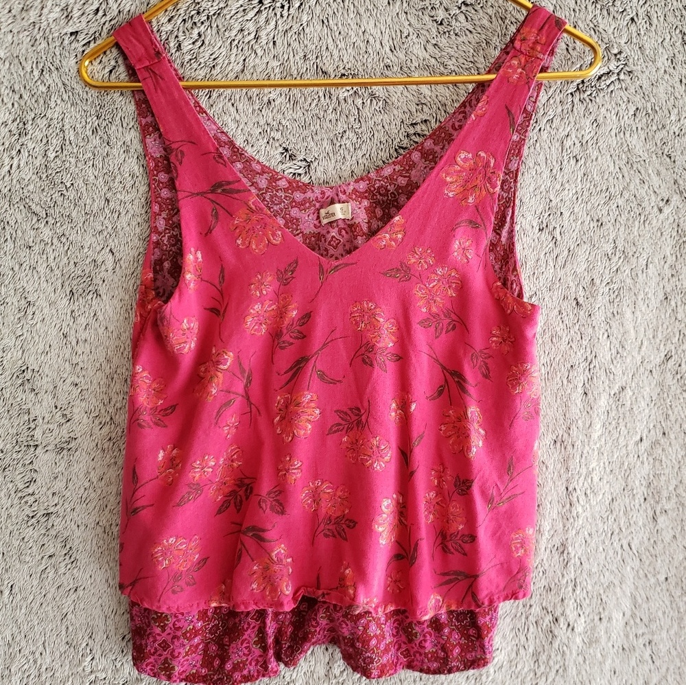 Used Sz XS Hollister Floral Layered Tank Top